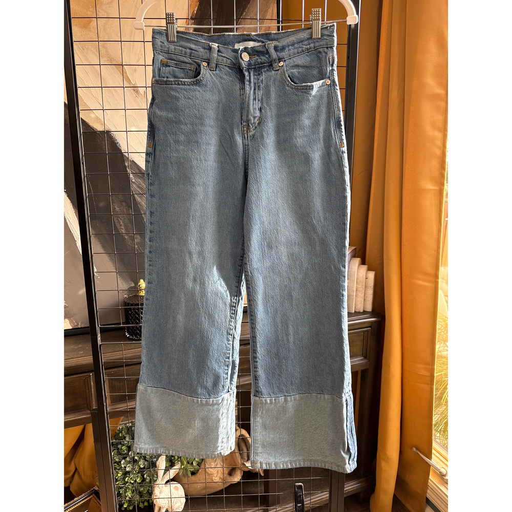 Habitual Ankle Cuff Wide Leg Jeans (Women) in Blue
